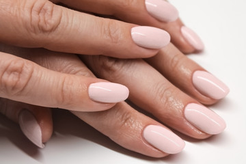 Female hand. A beautiful manicure.