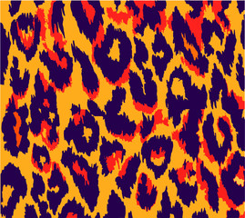 Leopard pattern design, vector illustration background. Animal design. Brown, orange, yellow