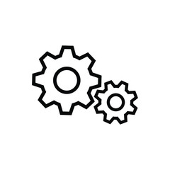 gears icon on white background