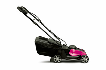 heavy duty lawnmower on white background 