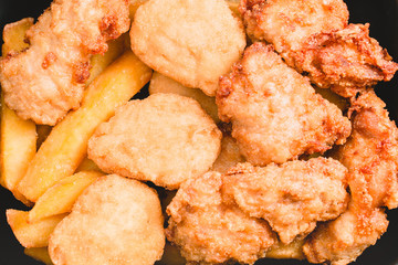 fried chicken southern style with potato and drink menu