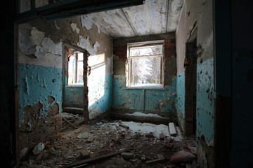 Fototapeta na wymiar interior of the old children's hospital
