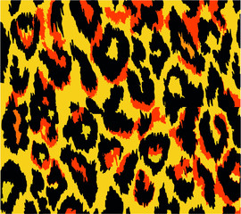 Leopard pattern design, vector illustration background. Animal design. Brown, orange, yellow