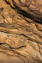 Close up detail shot of eroding sandstone pattern found on Malabar Headland National Park Coast Walk, New South Wales.