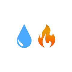 Drop of water and fire Illustration