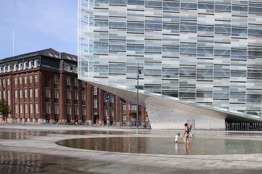 Modern architecture in copenhagen summer days
