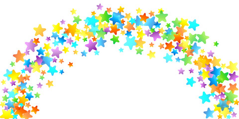 Rainbow Festive Confetti. Carnival Star Falling.