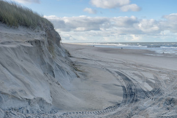 Dunes on the island of Sylt after the storm surge 