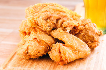 fried chicken southern style with potato and drink menu