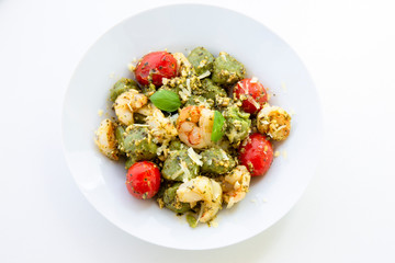 Spinach Gnocchi with Basil Sauce & tomatoes