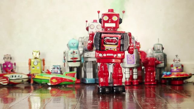big red robot toy coming to get you 