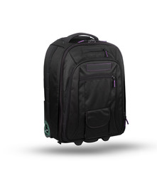 Fototapeta premium backpack for traveler with different color lining on white background 