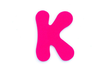 Colored letter K on white background, symbol and sign. template. isolated