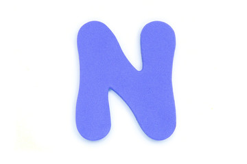 Colored letter N on white background, symbol and sign. template. isolated