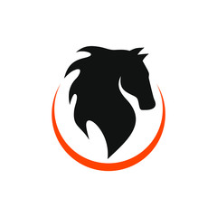 Horse silhouette logo design vector