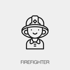 firefighter icon vector sign symbol. fireman vector