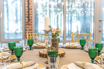festive hall decor and table setting