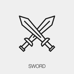 sword icon vector sign symbol