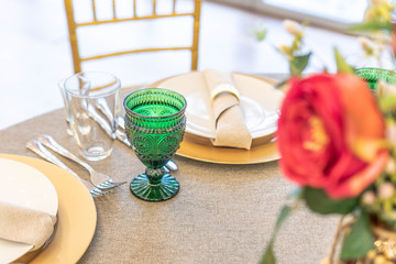 festive hall decor and table setting
