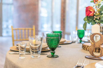 festive hall decor and table setting