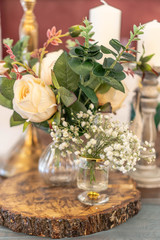 festive hall decor and table setting