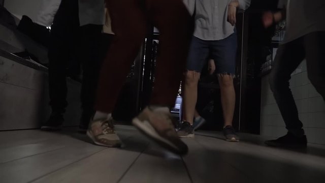 Modern dances, dance legs on the floor