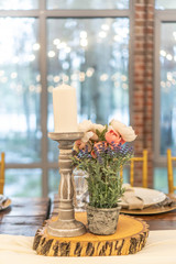 festive hall decor and table setting
