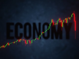 Fototapeta premium Economic Crisis conceptual illustration 3D render with focus depth of field