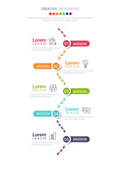 Infographic design template with numbers 5 option can be used for workflow layout, diagram, number step up options. 