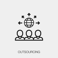 outsourcing icon vector sign symbol. outsource vector