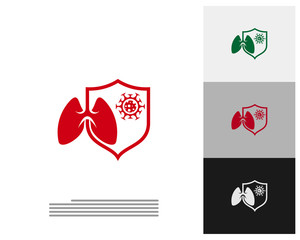 Virus with Lungs Logo Template Design Vector, Emblem, Design Concept, Creative Symbol, Icon