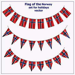 Fototapeta premium Bright set with flags of Norway. Colorful illustration with flags for web design. Illustration with white background.