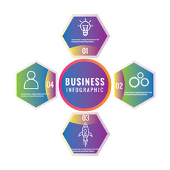 Business Infographic Template.Modern Hexagonal Infographics Timeline Design Template.Vector Illustration