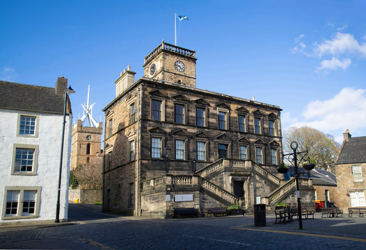 Linlithgow Burgh Halls are at the centre of Linlithgow, Scotland, at the small square known as The Cross.  The building dates to 1670 and houses an art gallery, cafe and function rooms.