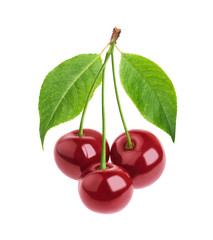 Cherries isolated on white