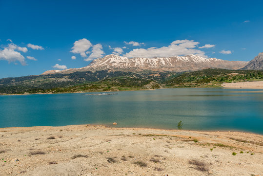 Gombe, Kas - Antalya / Turkey. Seki Plateau, Gombe Mountain and Barrage.