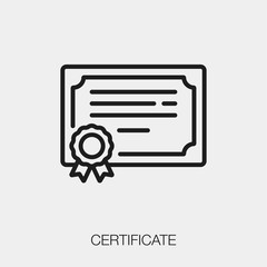 certificate icon vector sign symbol. diploma vector