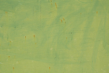Light green background with pale stains from the brush and very small cracks. Rare rust spots on painted metal.