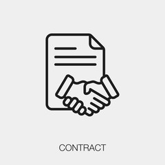 contract icon vector sign symbol - obrazy, fototapety, plakaty