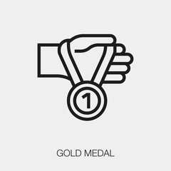 gold medal icon vector sign symbol