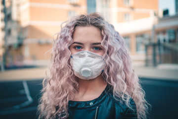 girl in protective medical mask