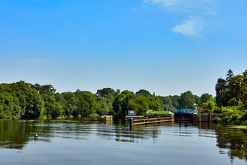 Obraz premium Image of la Vilaine River, Lock, Ecluse, Brittany, France