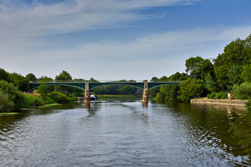 Fototapeta na wymiar Image of the La Vilaine River and bridge, Port de Roche, Brittany, France