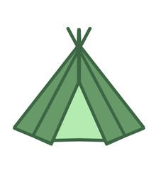 green tent isolated on white © minerva