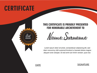 Template certificate creative