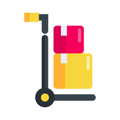 trolley with box flat icon vector design for e-commerce