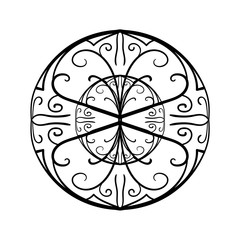 Abstract vector mandala background. Coloring book page design element