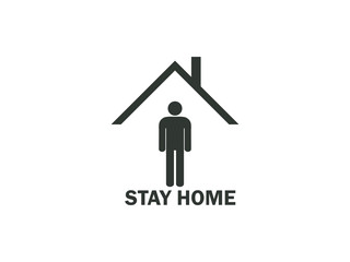 Stay home icon. Vector illustration, flat design.