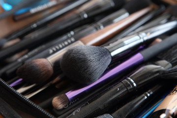 
Makeup brushes before the wedding - obrazy, fototapety, plakaty