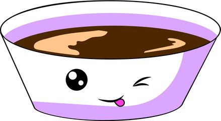 Soy sauce with sushi with eyes and a smile. Kawaii Lovely illustrations. Vector graphics.
